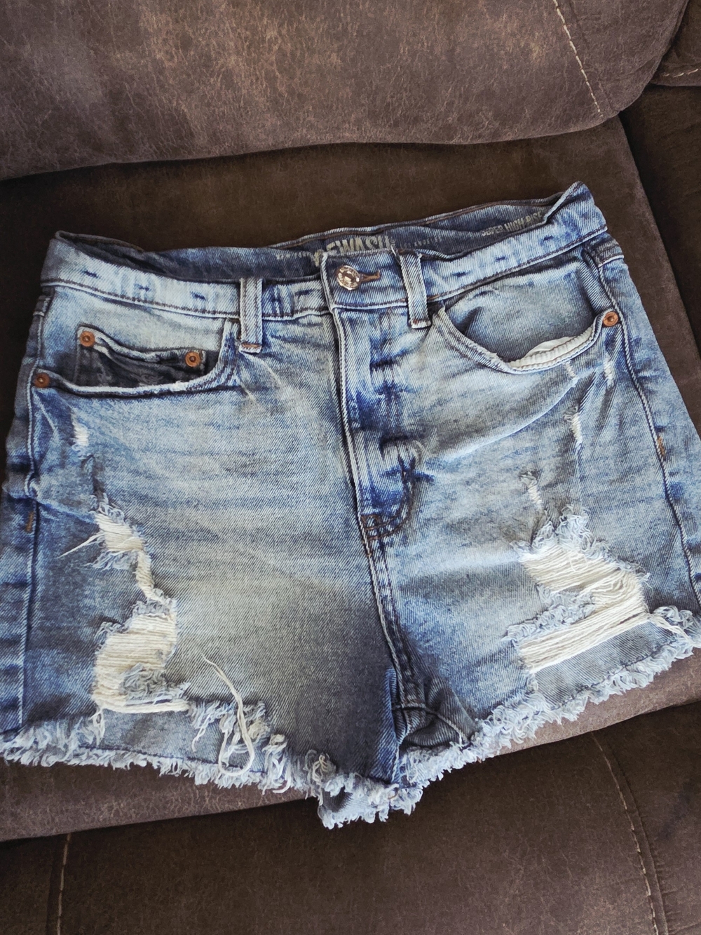 Rewash Distressed Light Blue Denim Cutoff Shorts